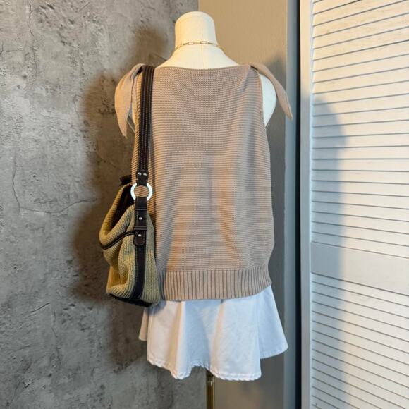 Preppy She + Sky Beige Knitted Sweater Tank Top with Bows - Picture 7 of 8